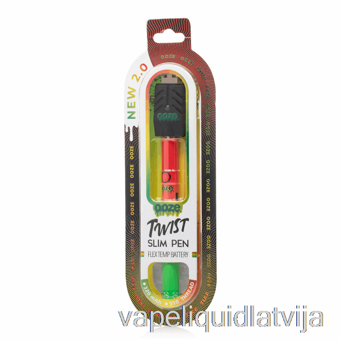 Ooze Slim Twist Pen 2.0 Flex Temp Akumulators Rasta Vape šķidrums